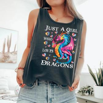 Cute Just A Girl Who Loves Dragons Girls Comfort Colors Tank Top - Monsterry UK