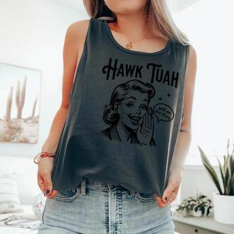 Hawk Tuah Meme Hawk Tush Spit On That Thang 50S Woman Comfort Colors Tank Top - Monsterry
