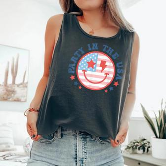 Party In The Usa 4Th Of July Preppy Smile Women Comfort Colors Tank Top - Monsterry UK