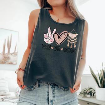 Peace Love Macrame Lover Boho Wall Hanging Bohemian Comfort Colors Tank Top - Monsterry AU