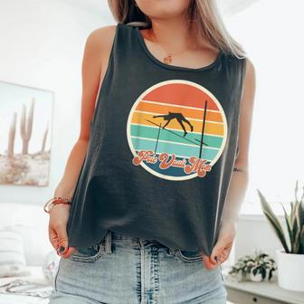 Pole Vault Mom Sunset Distressed Worn Look Pole Vaulting Comfort Colors Tank Top - Monsterry
