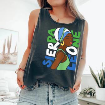 Sierra Leone Flag Ethnic African Heritage Black Woman Africa Comfort Colors Tank Top - Monsterry CA