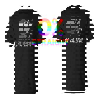 0 Straight Gay Pride Rainbow Flag Lesbian Lgbtq T-Shirt - Thegiftio UK