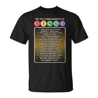 10 Commandments Of Bingo Bingo Player T-Shirt - Thegiftio UK