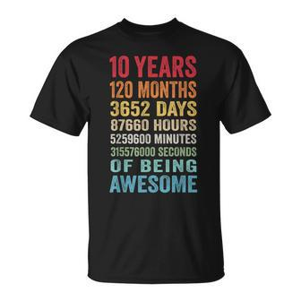 10 Years Old 10Th Birthday Vintage Retro 120 Months T-Shirt - Monsterry