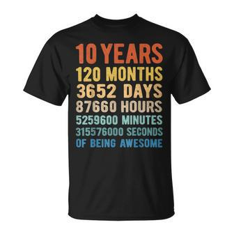 10 Years Old 10Th Birthday Vintage Retro T 120 Months T-Shirt - Monsterry