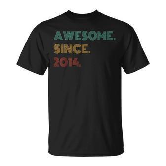 10 Years Old Awesome Since 2014 10Th Birthday T-Shirt - Seseable