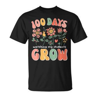 100 Day Watching My Students Grow 100 Days Of School Teacher T-Shirt - Seseable