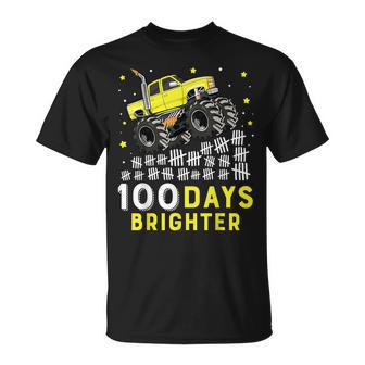 100 Days Brighter Monster Truck 100 Days Of School 100Th Day T-Shirt - Monsterry DE