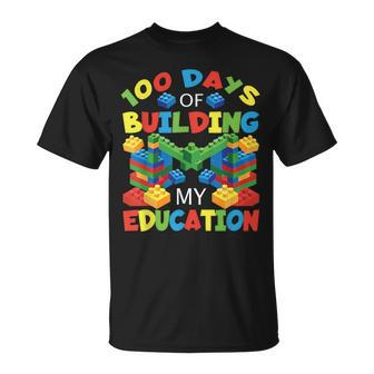 100 Days Of Building My Education Construction Block T-Shirt | Mazezy CA