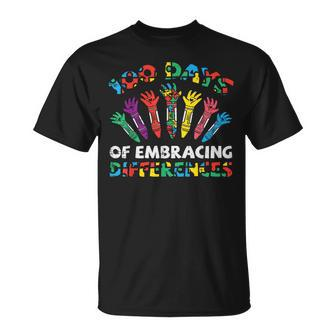 100 Days Of Embracing Autism 100Th Day School Sped Teacher T-Shirt - Thegiftio UK