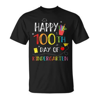 100 Days Of Kindergarten Happy 100Th Day Of School Teachers T-Shirt - Seseable