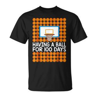 100 Days Of School Basketball 100Th Day Balls For Boys T-Shirt | Mazezy