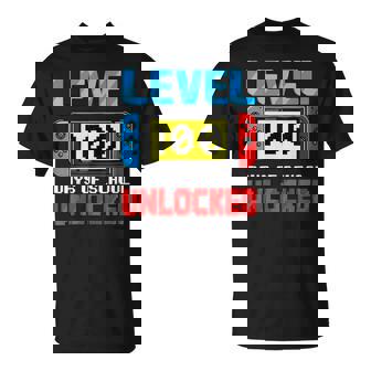 100 Days Of School Boys 100Th Day Of School Level Unlocked T-Shirt | Mazezy