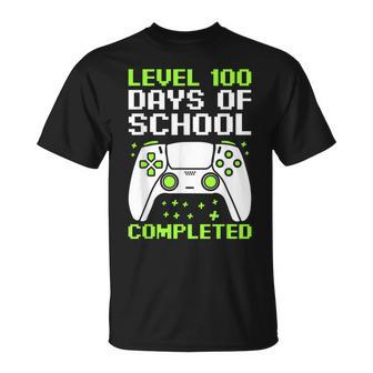 100 Days Of School For Boys Level Completed Gamer T-Shirt - Monsterry DE