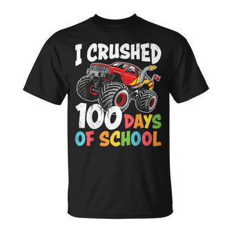 100 Days Of School Monster Truck Boys 100Th Day Of School T-Shirt - Seseable