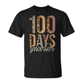 100 Days Smarter Happy 100Th Day Of School Leopard Print T-Shirt - Monsterry UK