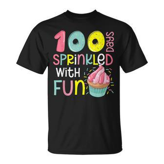 100 Days Sprinkled With Fun Cupcake 100Th Day Of School Girl T-Shirt - Monsterry