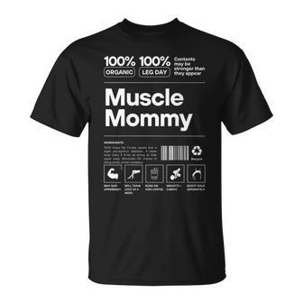 100 Muscle Mommy Bodybuilding Gym Fit On Back T-Shirt - Seseable