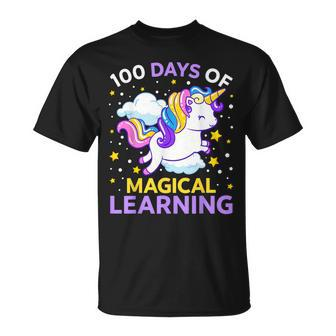 100Th Day Of School Unicorn Girls 100 Days Of Kindergarten T-Shirt - Seseable