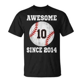 10Th Birthday Baseball Player 10 Years Old Vintage Sports T-Shirt - Seseable