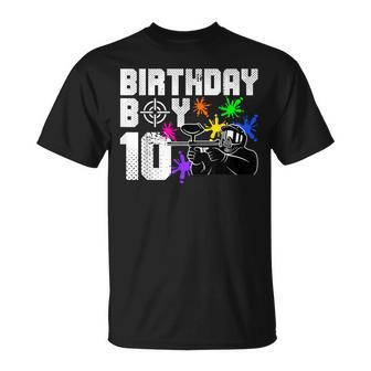 10Th Birthday Paintball Outdoor Sport 10 Year Old T-Shirt - Seseable