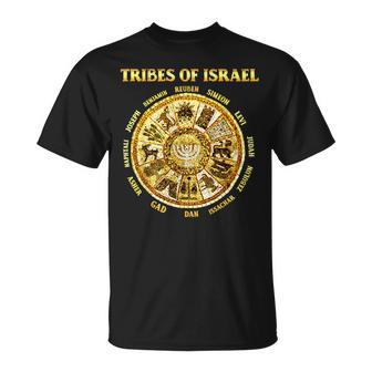 12 Twelve Tribes Of Israel Hebrew Israelite Judah Jerusalem T-Shirt - Seseable