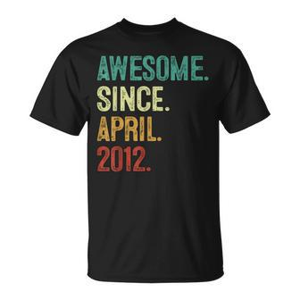 12 Year Old Awesome Since April 2012 12Th Birthday T-Shirt | Mazezy