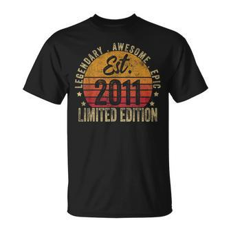 12Th Birthday Vintage 12 Year Old Est 2011 Limited Edition T-Shirt - Monsterry