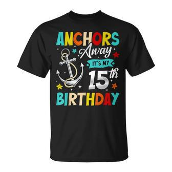 15Th Birthday Cruise Party Anchor 15 Years Old Cruising T-Shirt | Mazezy
