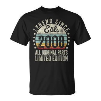 16 Years Old Bday Legend Since 2008 Vintage 16Th Birthday T-Shirt - Monsterry