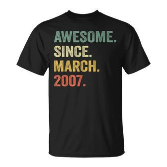 17 Years Old Legend Since March 2007 17Th Birthday T-Shirt | Mazezy AU
