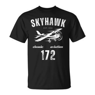 172 Skyhawk Airplane Classic Vintage Aviation Private Pilot T-Shirt - Monsterry