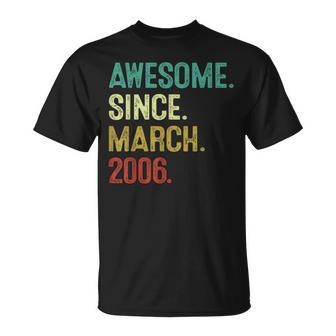 18 Year Old Awesome Since March 2006 18Th Birthday T-Shirt - Seseable