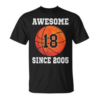 18Th Birthday Basketball Lover 18 Years Old Vintage Sports T-Shirt - Monsterry AU