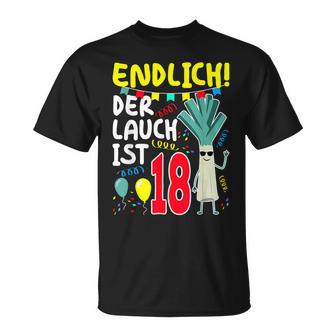 18Th Birthday Boy Der Lauch Ist Endlich 18 Jahre Black T-Shirt - Seseable