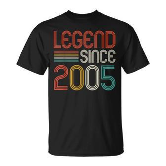18Th Birthday Legend Since 2005 18 Years Old Vintage T-Shirt - Monsterry CA