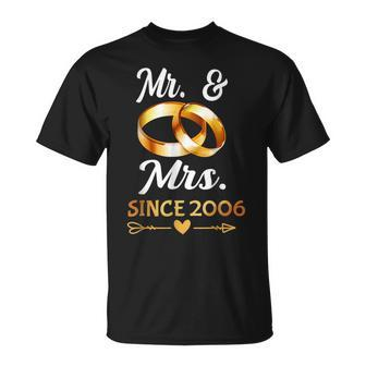 18Th Wedding Anniversary Couple Mr & Mrs Since 2006 T-Shirt | Mazezy