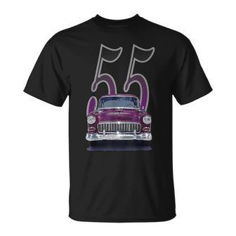 1955 55 Chevys Bel Air Classic Vintage Muscle Car Front View T-Shirt - Monsterry CA