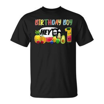 1St Birthday Boy 1 Year Old Fruit Birthday Hey Bear T-Shirt - Seseable