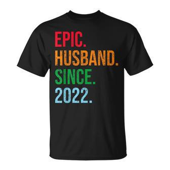 1St Wedding Anniversary Ideas Epic Husband Since 2022 T-Shirt - Thegiftio UK