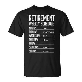 2023 Retired For Women Retirement Weekly Schedule T-Shirt - Thegiftio UK