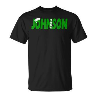 2024 Last Name Team Johnson Family Graduation Green T-Shirt | Seseable CA