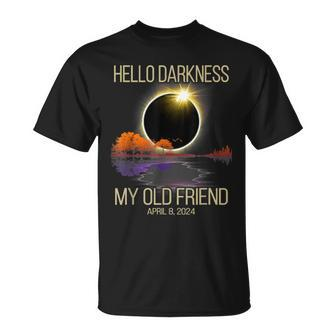 2024 Solar Eclipse April 08 2024 Hello Darkness My Old T-Shirt | Mazezy DE