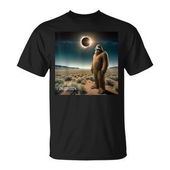 2024 Solar Eclipse Bigfoot Wearing Solar Eclipse Glass T-Shirt - Seseable