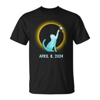 2024 Solar Eclipse Cat Solar Eclipse Glasses T-Shirt - Seseable