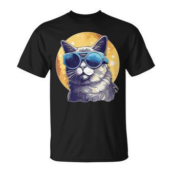 2024 Solar Eclipse Cat Wearing Solar Eclipse Glasses T-Shirt - Thegiftio UK