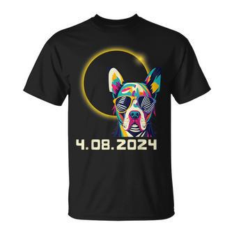 2024 Solar Eclipse Dog Wearing Solar Eclipse Glasses 40824 T-Shirt | Mazezy