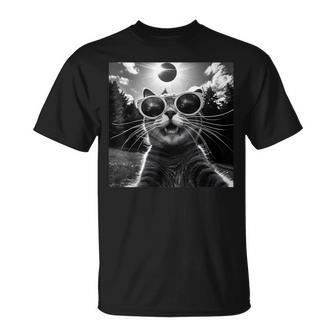 2024 Solar Eclipse Cat Wearing Solar Eclipse Glasses T-Shirt | Mazezy