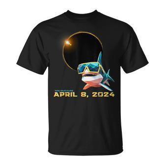 2024 Solar Eclipse Shark Solar Eclipse Glasses T-Shirt - Seseable